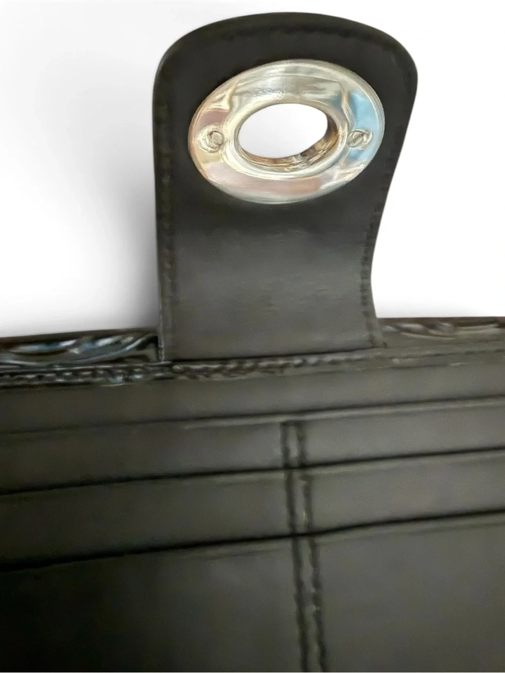 Coach Madison Black Patent Leather Wallet w/ Turquoise Lining | Like New